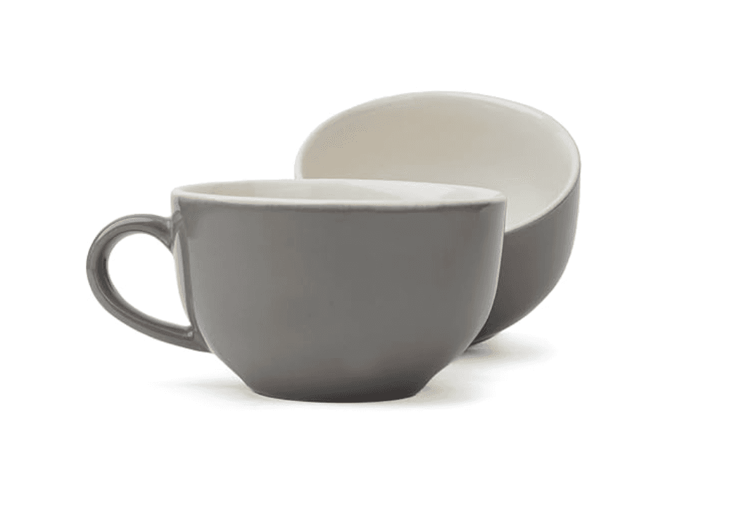 Matte Grey Ceramic Soup Cup with Handle