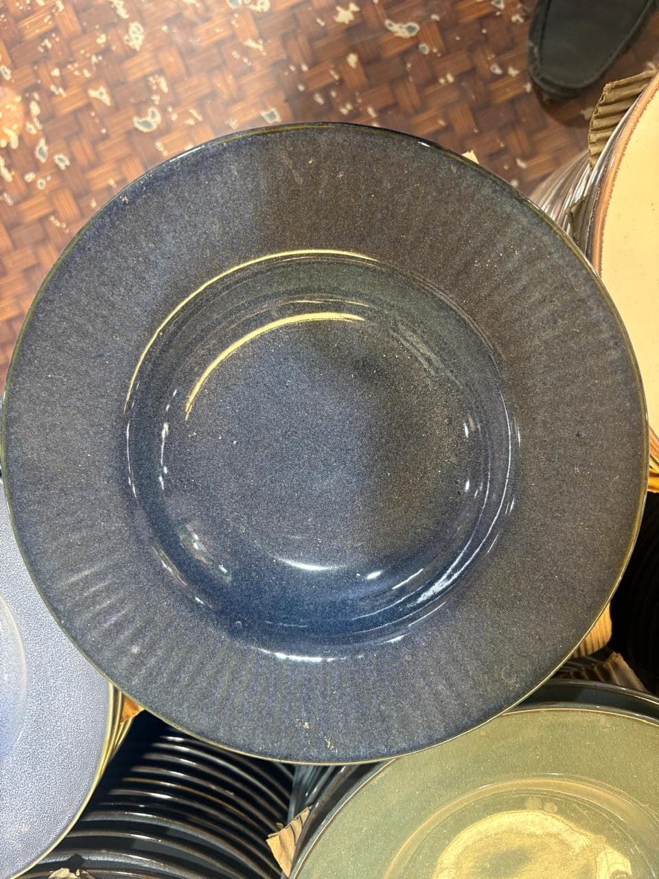 Dark Glazed Soup Plate