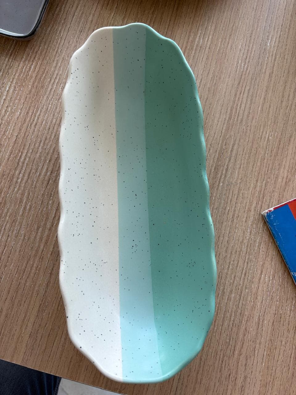 Blend Platter in Mint and Ivory