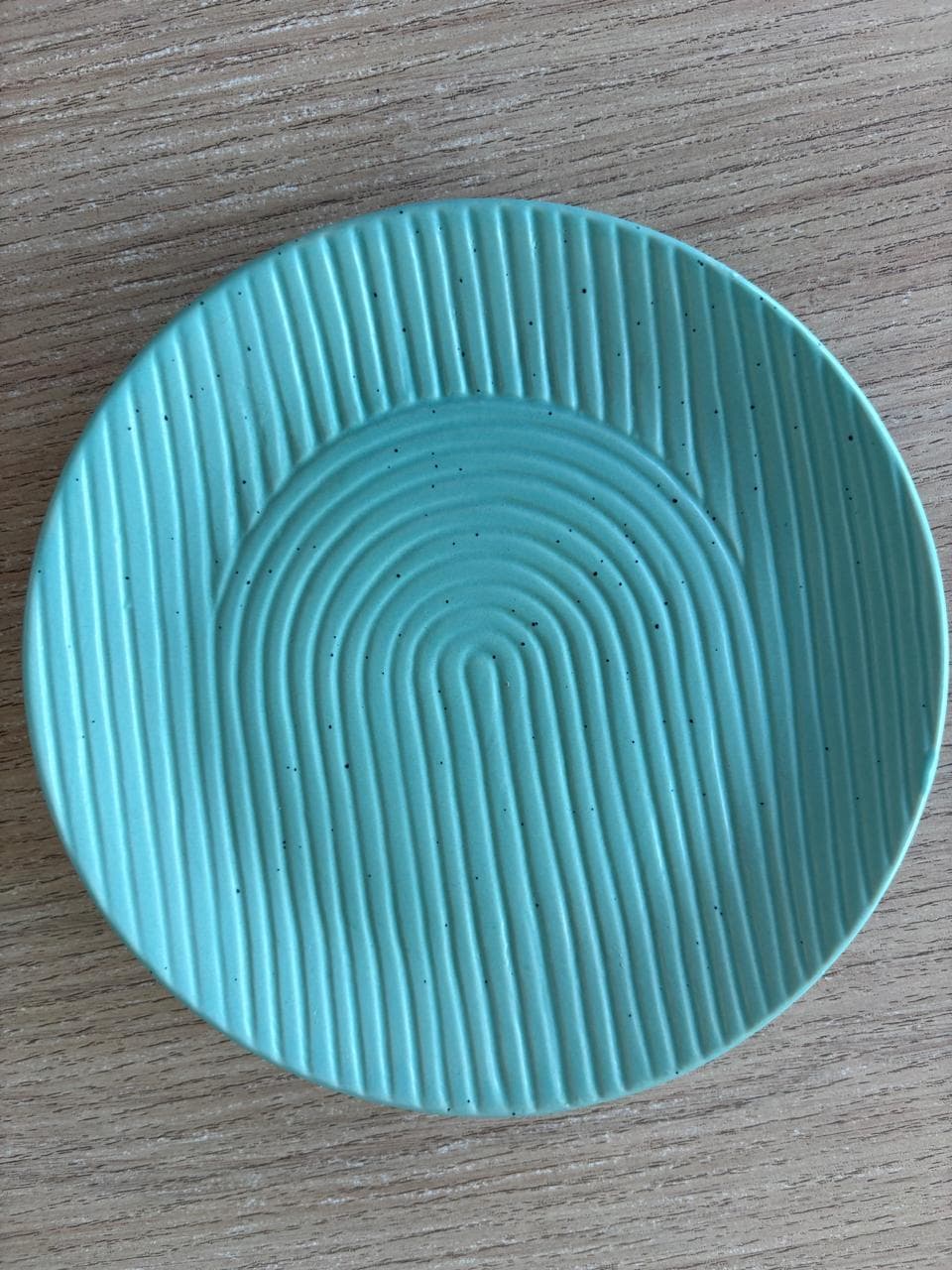 Modern Textured Turquoise Ceramic Plate