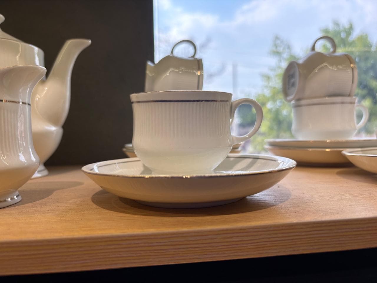 Classic White Porcelain Tea Cup & Saucer Set