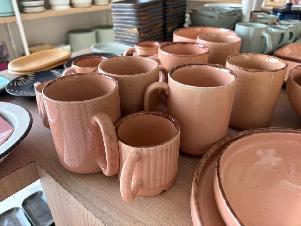 Rustic Peach Ceramic Mug Collection