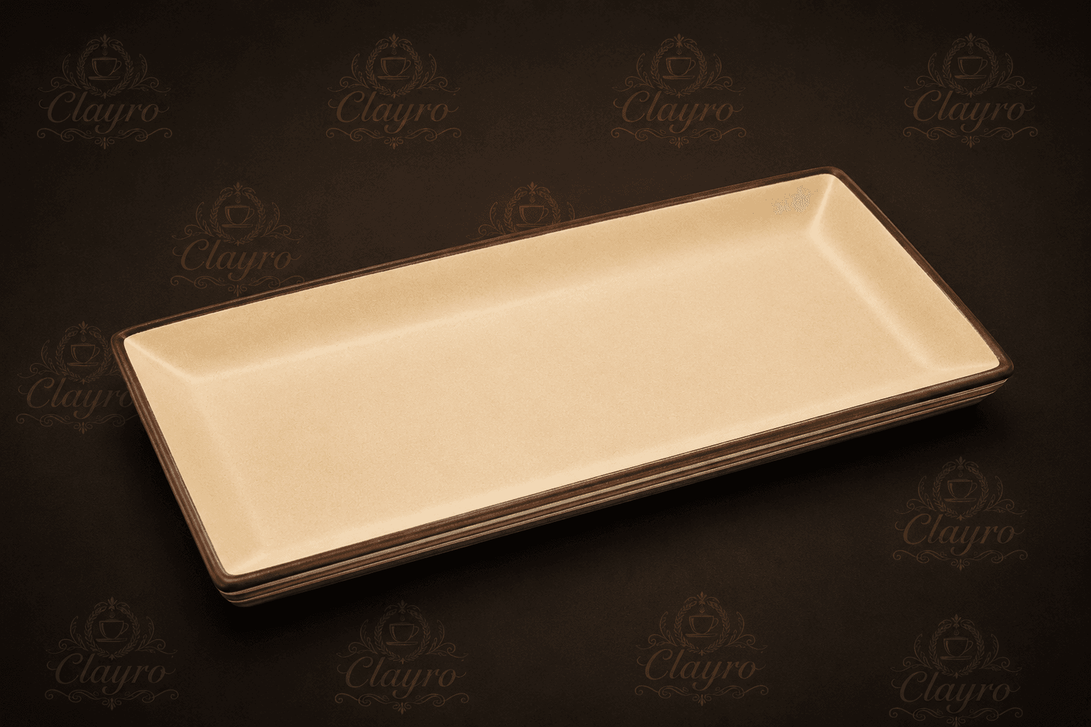 Rectangular Platter-Elegant Beige & Brown Finish