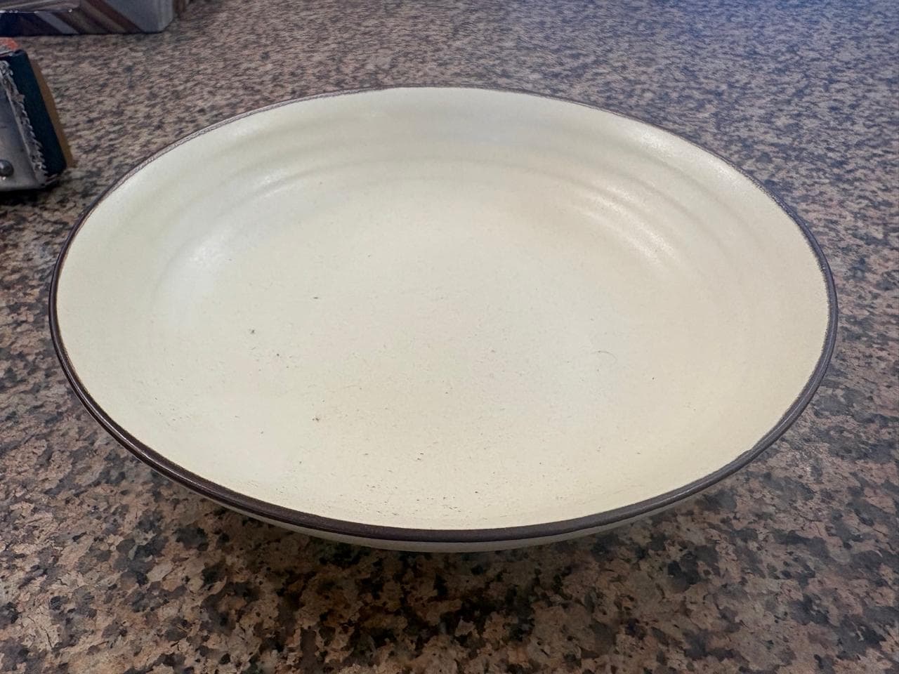 Ceramic Serving Plate – Rustic Ivory Finish