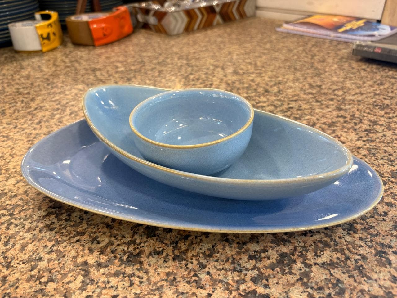 Blue Ceramic Serving Set