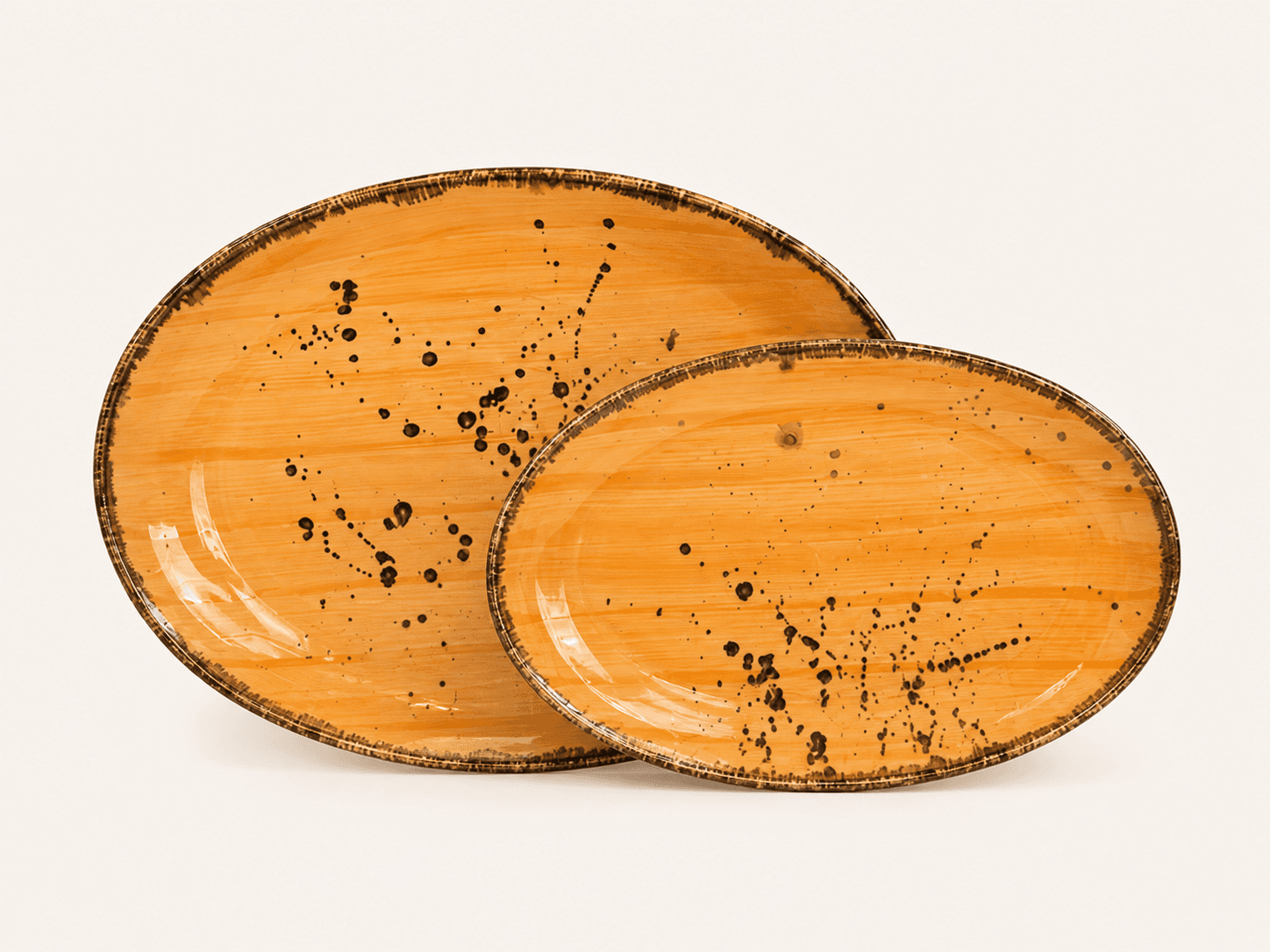 Rustic Oval Ceramic Platter Set