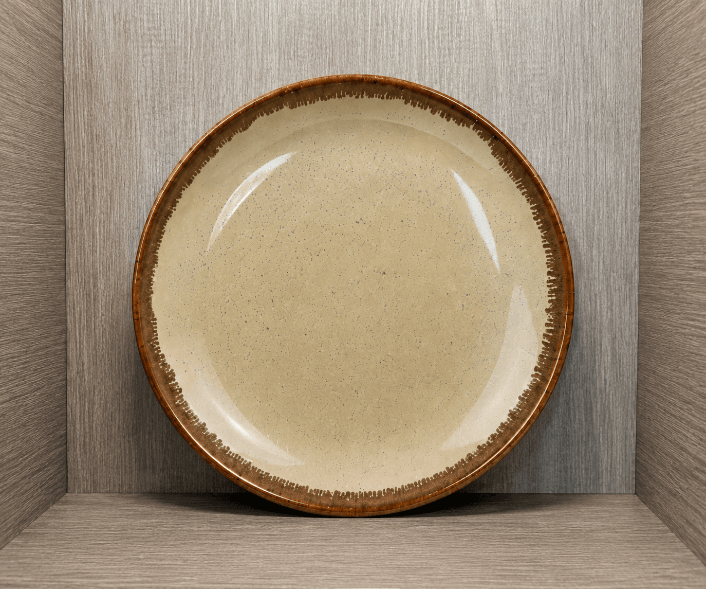 Dinner Plate – Beige & Brown Glazed Stoneware