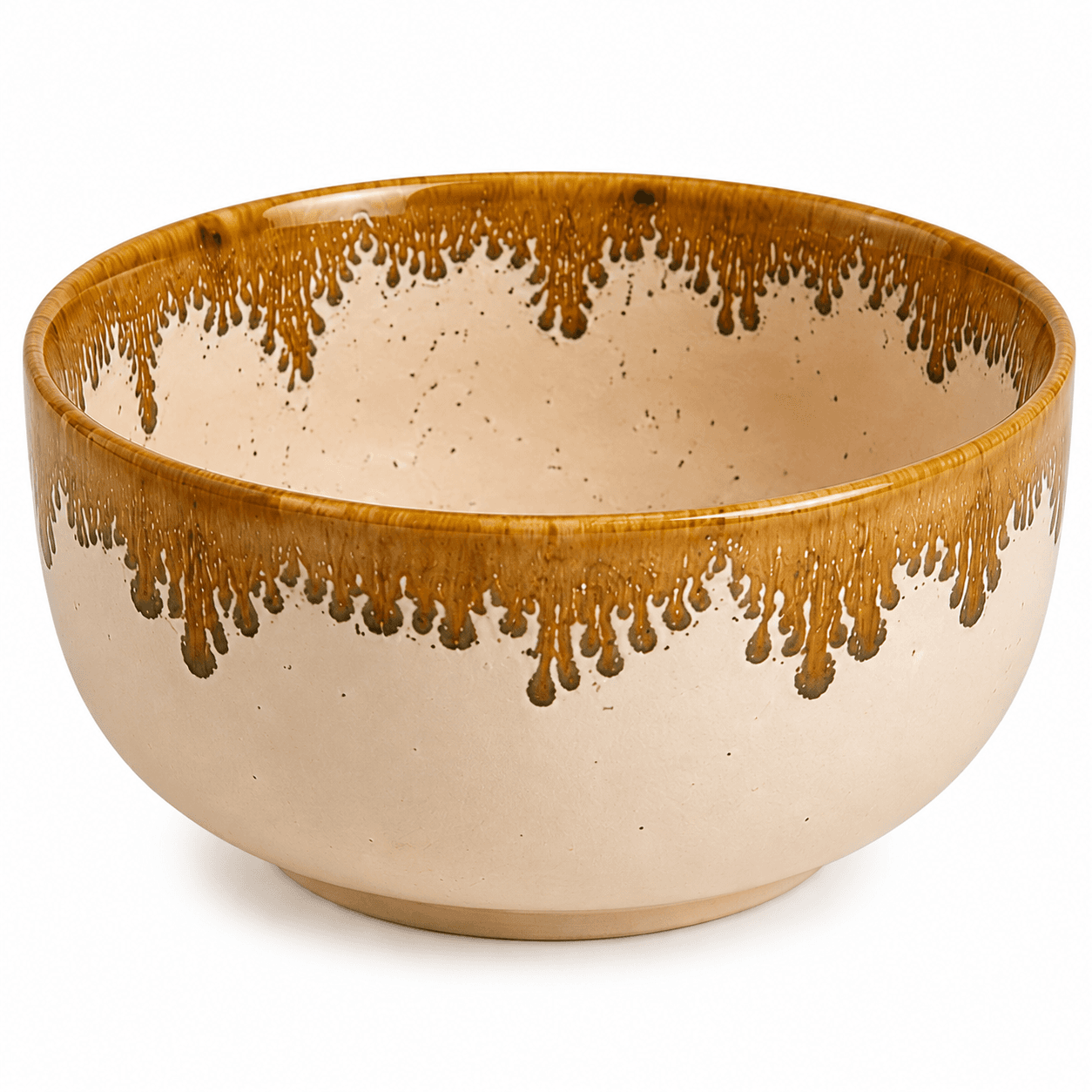 Rustic Drip Glaze Ceramic Bowl