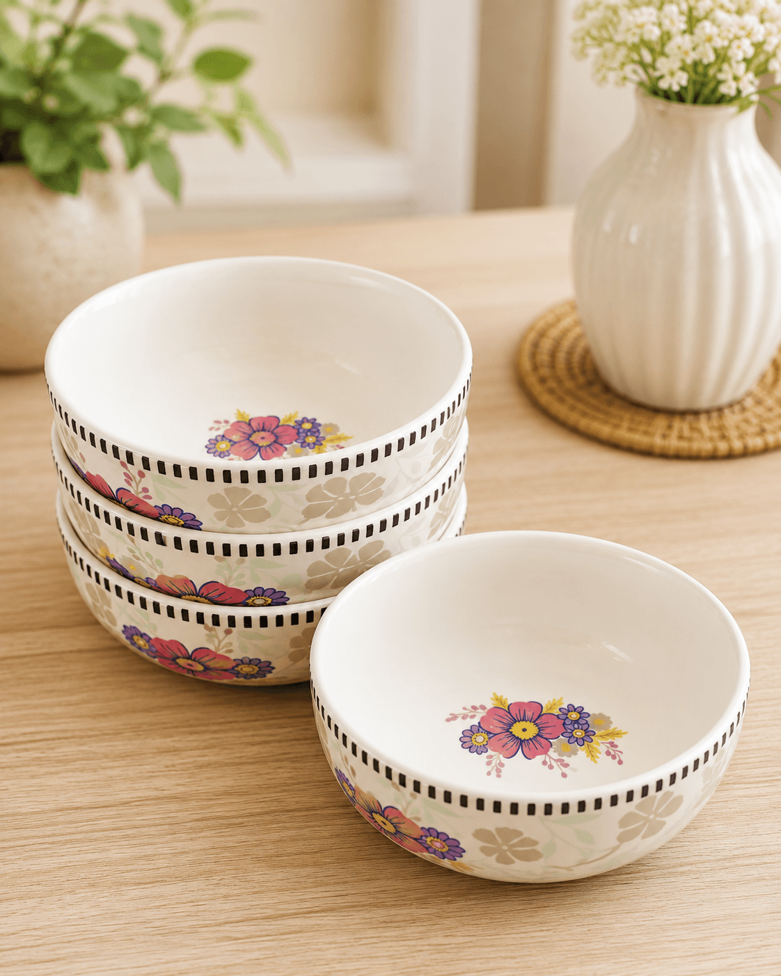 Floral Serving Bowl Set